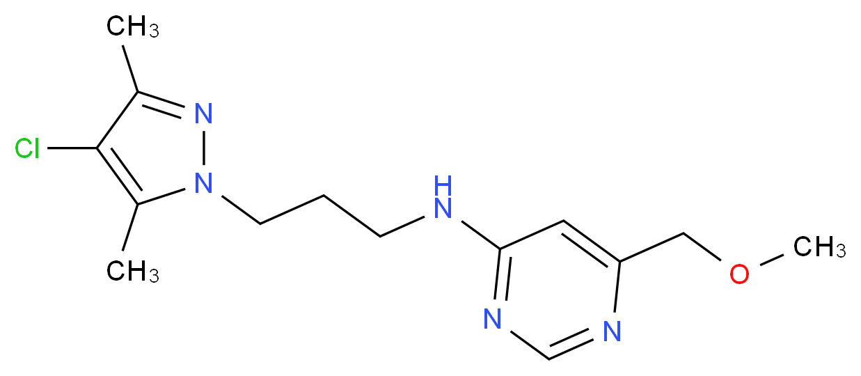 N-[3-(4-chloro-3,5-dimethyl-1H-pyrazol-1-yl)propyl]-6-(methoxymethyl)pyrimidin-4-amine_分子结构_CAS_)