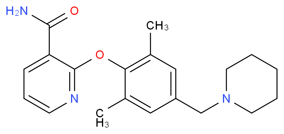 2-[2,6-dimethyl-4-(piperidin-1-ylmethyl)phenoxy]nicotinamide_分子结构_CAS_)