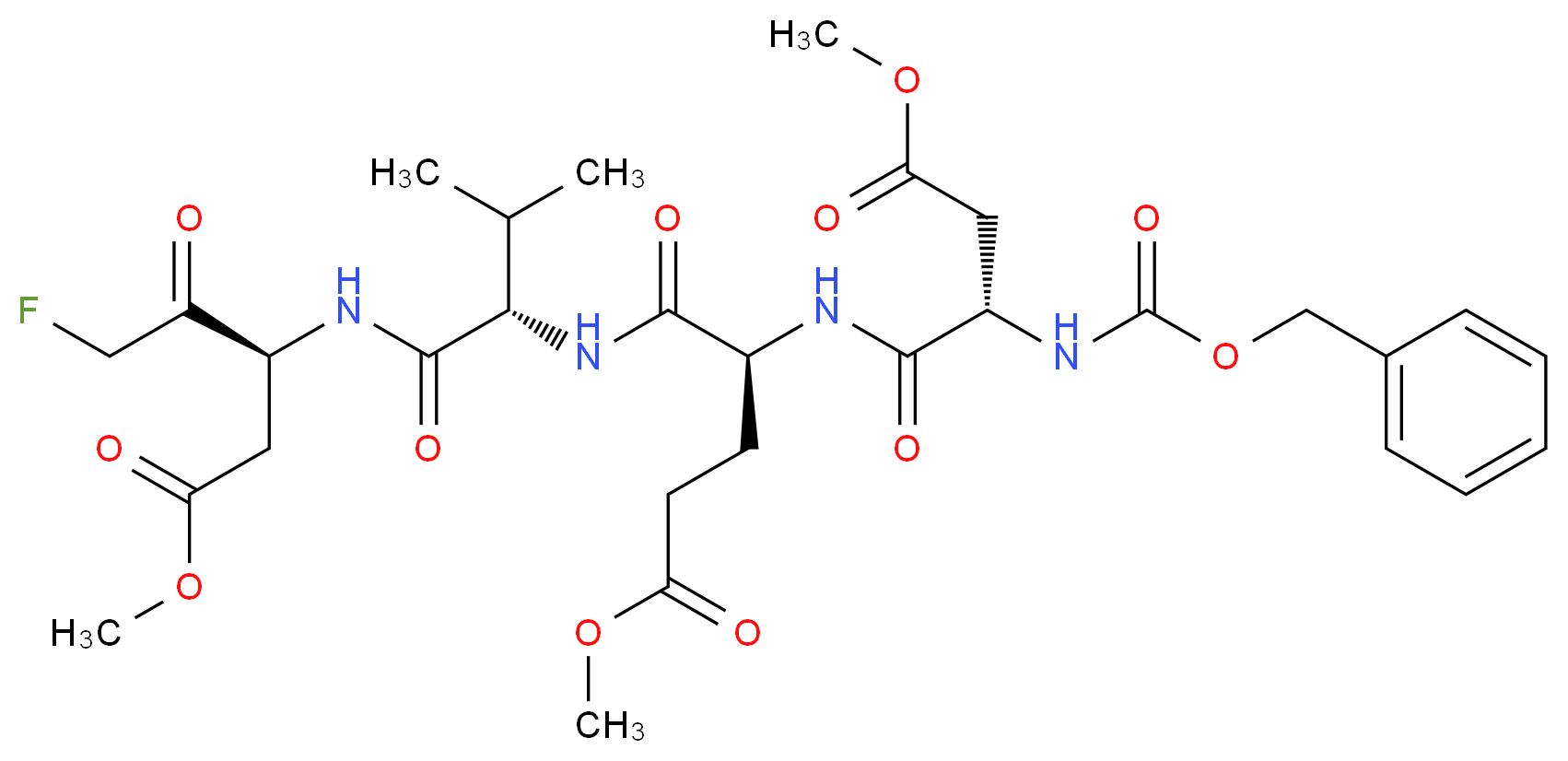 Z-Asp(O-Me)-Glu(O-Me)-Val-Asp(O-Me) fluoromethyl ketone_分子结构_CAS_)