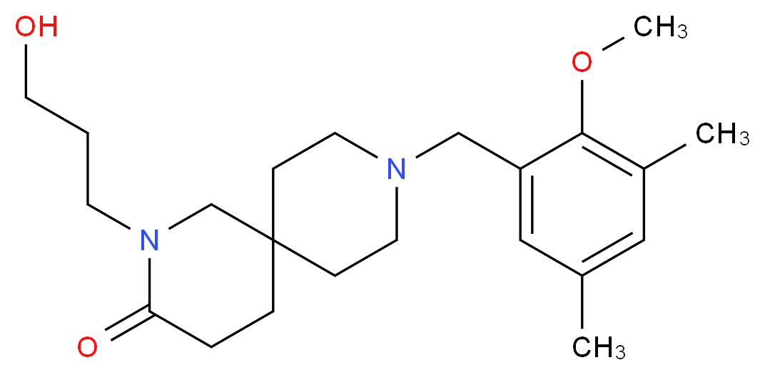 2-(3-hydroxypropyl)-9-(2-methoxy-3,5-dimethylbenzyl)-2,9-diazaspiro[5.5]undecan-3-one_分子结构_CAS_)