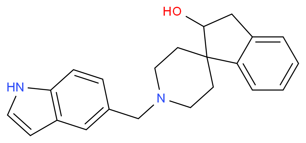 1'-(1H-indol-5-ylmethyl)-2,3-dihydrospiro[indene-1,4'-piperidin]-2-ol_分子结构_CAS_)