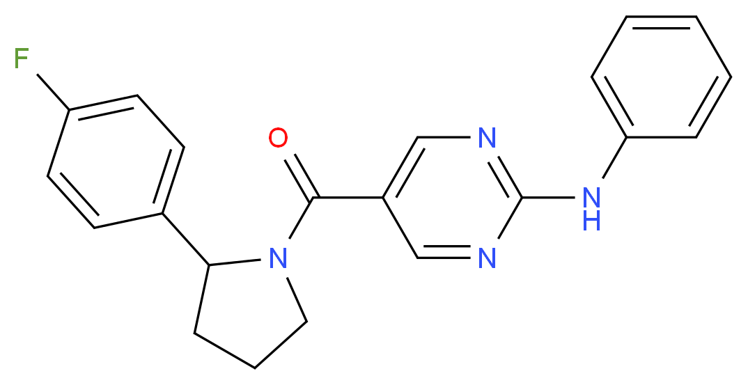 5-{[2-(4-fluorophenyl)-1-pyrrolidinyl]carbonyl}-N-phenyl-2-pyrimidinamine_分子结构_CAS_)