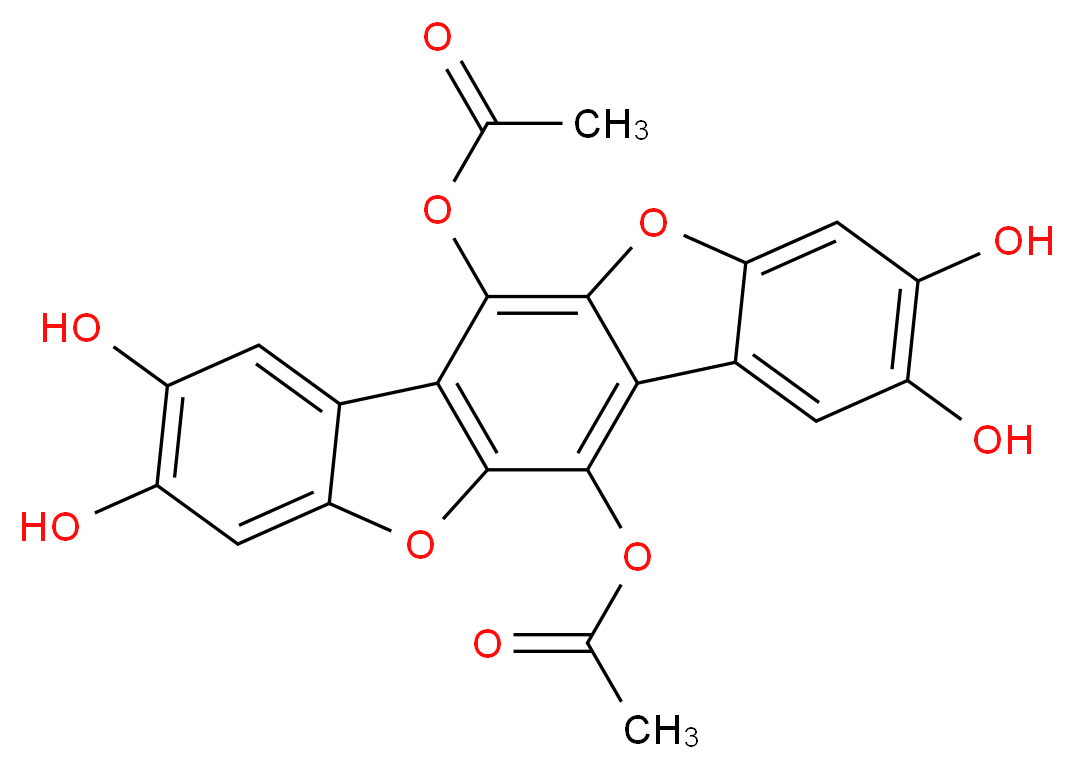 12-(acetyloxy)-6,7,16,17-tetrahydroxy-10,20-dioxapentacyclo[11.7.0.0<sup>3</sup>,<sup>1</sup><sup>1</sup>.0<sup>4</sup>,<sup>9</sup>.0<sup>1</sup><sup>4</sup>,<sup>1</sup><sup>9</sup>]icosa-1(13),2,4,6,8,11,14(19),15,17-nonaen-2-yl acetate_分子结构_CAS_197703-46-1