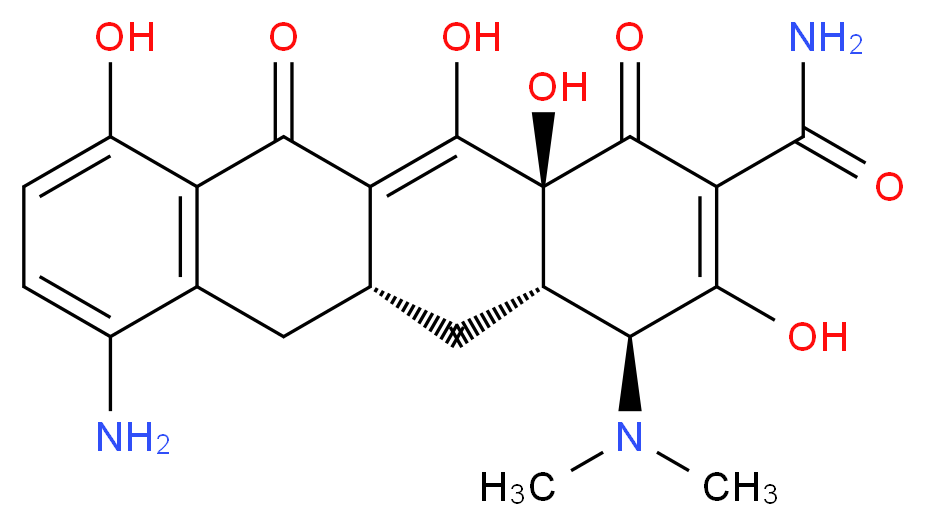 (4S,4aS,5aR,12aS)-7-amino-4-(dimethylamino)-3,10,12,12a-tetrahydroxy-1,11-dioxo-1,4,4a,5,5a,6,11,12a-octahydrotetracene-2-carboxamide_分子结构_CAS_95940-02-6