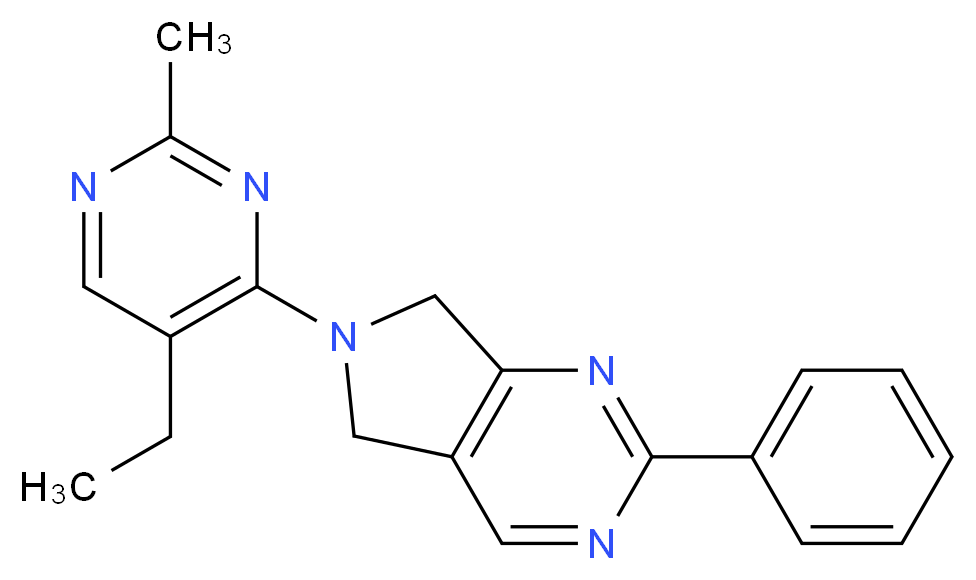 6-(5-ethyl-2-methylpyrimidin-4-yl)-2-phenyl-6,7-dihydro-5H-pyrrolo[3,4-d]pyrimidine_分子结构_CAS_)