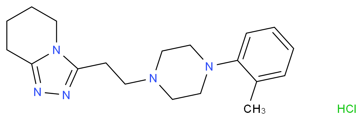 1-(2-methylphenyl)-4-(2-{5H,6H,7H,8H-[1,2,4]triazolo[4,3-a]pyridin-3-yl}ethyl)piperazine hydrochloride_分子结构_CAS_72822-13-0