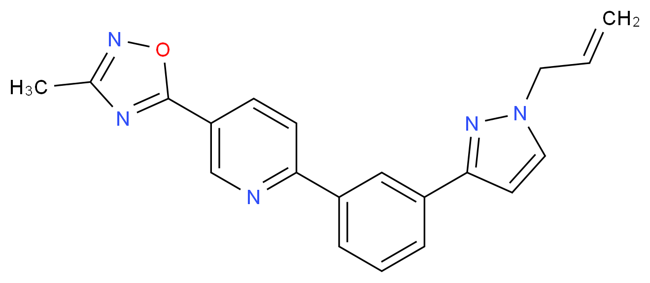 2-[3-(1-allyl-1H-pyrazol-3-yl)phenyl]-5-(3-methyl-1,2,4-oxadiazol-5-yl)pyridine_分子结构_CAS_)