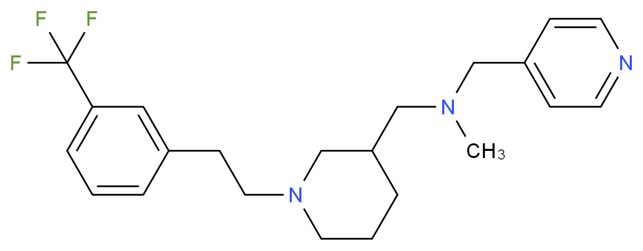 N-methyl-1-(4-pyridinyl)-N-[(1-{2-[3-(trifluoromethyl)phenyl]ethyl}-3-piperidinyl)methyl]methanamine_分子结构_CAS_)