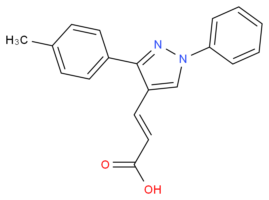 3-(1-Phenyl-3-p-tolyl-1H-pyrazol-4-yl)-acrylic acid_分子结构_CAS_108446-74-8)