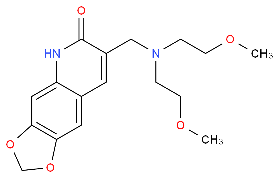 7-{[bis(2-methoxyethyl)amino]methyl}[1,3]dioxolo[4,5-g]quinolin-6(5H)-one_分子结构_CAS_)