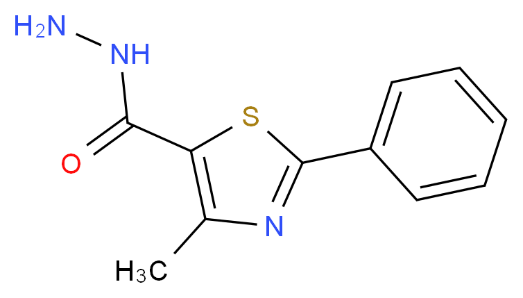 4-methyl-2-phenyl-1,3-thiazole-5-carbohydrazide_分子结构_CAS_61292-08-8