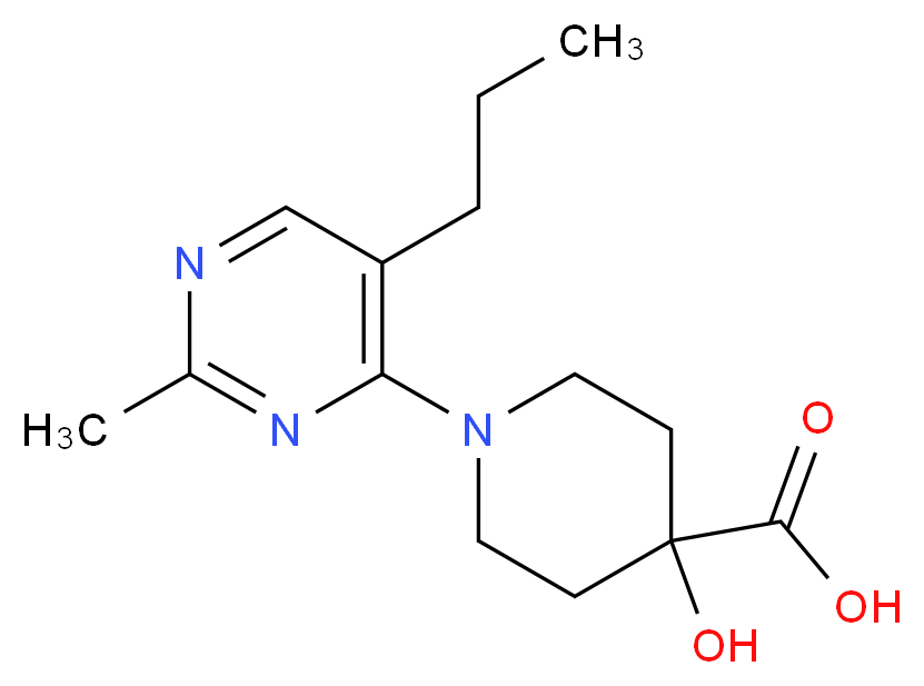 4-hydroxy-1-(2-methyl-5-propylpyrimidin-4-yl)piperidine-4-carboxylic acid_分子结构_CAS_)