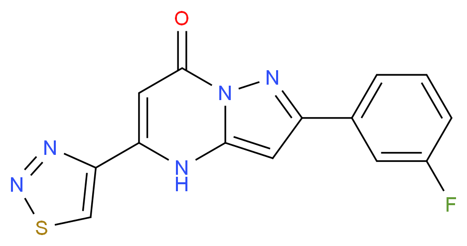 2-(3-fluorophenyl)-5-(1,2,3-thiadiazol-4-yl)pyrazolo[1,5-a]pyrimidin-7(4H)-one_分子结构_CAS_)