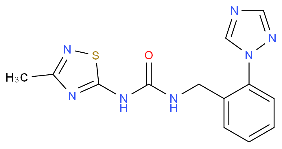 N-(3-methyl-1,2,4-thiadiazol-5-yl)-N'-[2-(1H-1,2,4-triazol-1-yl)benzyl]urea_分子结构_CAS_)