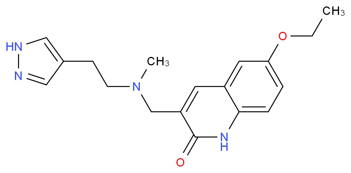 6-ethoxy-3-({methyl[2-(1H-pyrazol-4-yl)ethyl]amino}methyl)quinolin-2(1H)-one_分子结构_CAS_)