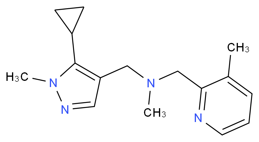 1-(5-cyclopropyl-1-methyl-1H-pyrazol-4-yl)-N-methyl-N-[(3-methylpyridin-2-yl)methyl]methanamine_分子结构_CAS_)