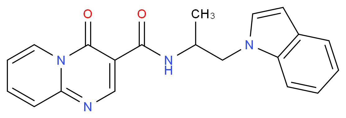 N-[2-(1H-indol-1-yl)-1-methylethyl]-4-oxo-4H-pyrido[1,2-a]pyrimidine-3-carboxamide_分子结构_CAS_)