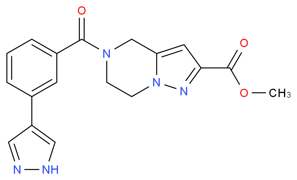methyl 5-[3-(1H-pyrazol-4-yl)benzoyl]-4,5,6,7-tetrahydropyrazolo[1,5-a]pyrazine-2-carboxylate_分子结构_CAS_)