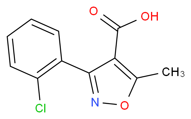 5-Methyl-3-(2'-chlorophenyl)-4-isoxazolecarboxylic acid_分子结构_CAS_23598-72-3)