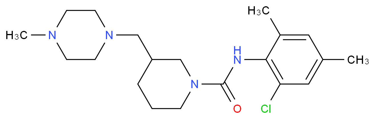 N-(2-chloro-4,6-dimethylphenyl)-3-[(4-methylpiperazin-1-yl)methyl]piperidine-1-carboxamide_分子结构_CAS_)
