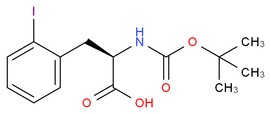 (2R)-2-{[(tert-butoxy)carbonyl]amino}-3-(2-iodophenyl)propanoic acid_分子结构_CAS_273221-78-6