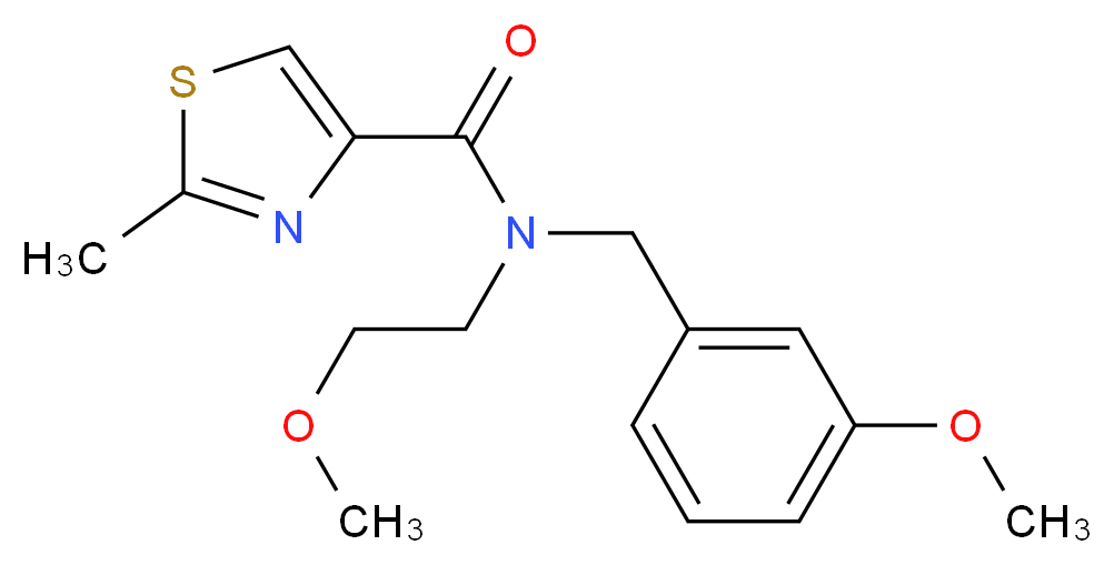 N-(3-methoxybenzyl)-N-(2-methoxyethyl)-2-methyl-1,3-thiazole-4-carboxamide_分子结构_CAS_)