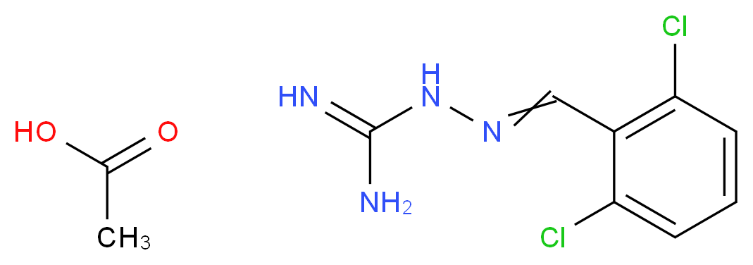 1-[(E)-[(2,6-dichlorophenyl)methylidene]amino]guanidine; acetic acid_分子结构_CAS_23256-50-0