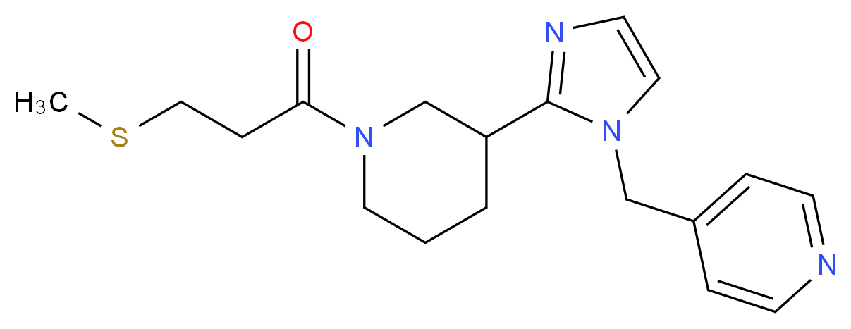 4-[(2-{1-[3-(methylthio)propanoyl]-3-piperidinyl}-1H-imidazol-1-yl)methyl]pyridine_分子结构_CAS_)