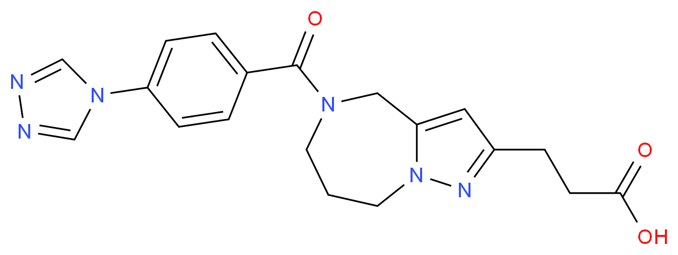 3-{5-[4-(4H-1,2,4-triazol-4-yl)benzoyl]-5,6,7,8-tetrahydro-4H-pyrazolo[1,5-a][1,4]diazepin-2-yl}propanoic acid_分子结构_CAS_)