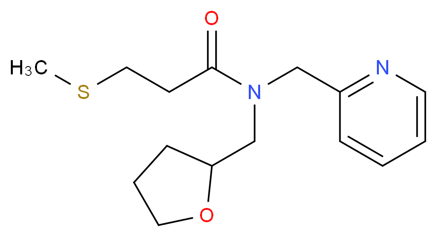 3-(methylthio)-N-(pyridin-2-ylmethyl)-N-(tetrahydrofuran-2-ylmethyl)propanamide_分子结构_CAS_)