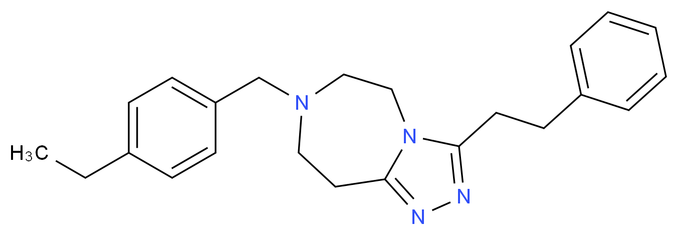7-(4-ethylbenzyl)-3-(2-phenylethyl)-6,7,8,9-tetrahydro-5H-[1,2,4]triazolo[4,3-d][1,4]diazepine_分子结构_CAS_)