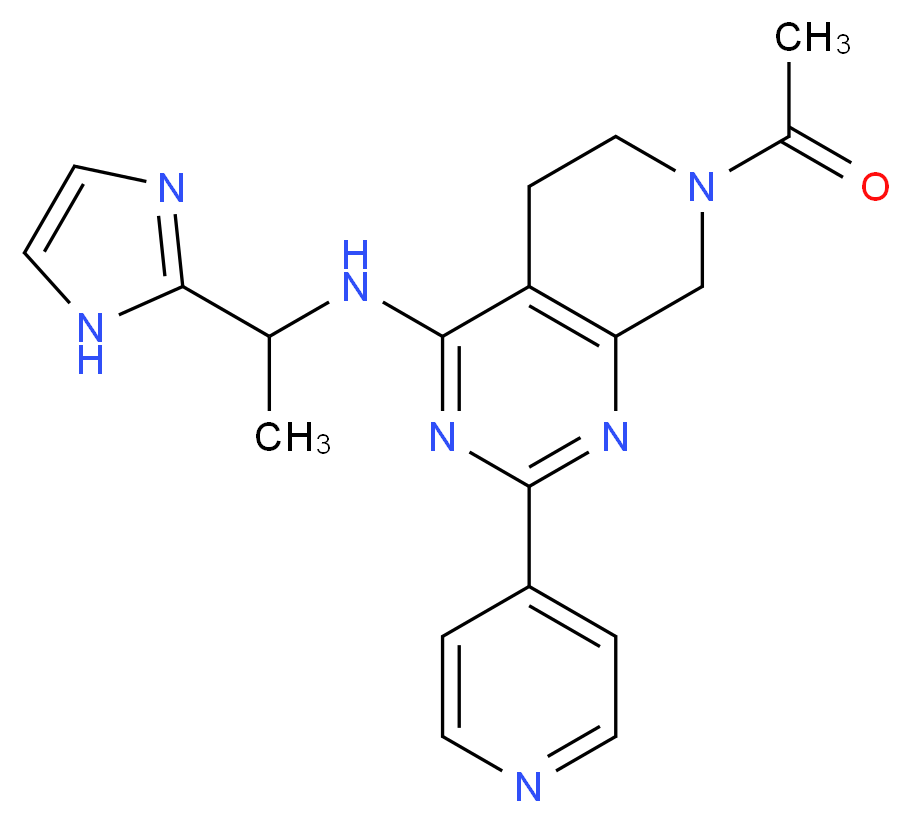 7-acetyl-N-[1-(1H-imidazol-2-yl)ethyl]-2-pyridin-4-yl-5,6,7,8-tetrahydropyrido[3,4-d]pyrimidin-4-amine_分子结构_CAS_)