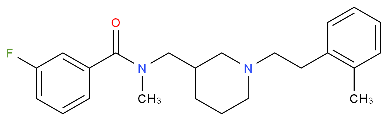 3-fluoro-N-methyl-N-({1-[2-(2-methylphenyl)ethyl]-3-piperidinyl}methyl)benzamide_分子结构_CAS_)