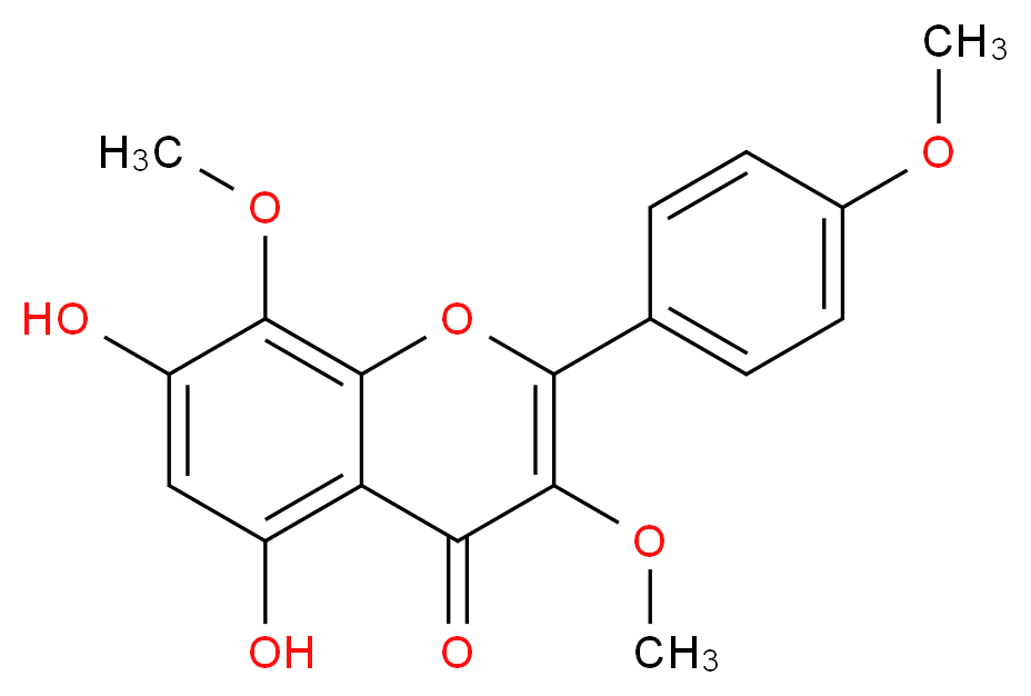 5,7-Dihydroxy-3,4',8-trimethoxyflavone_分子结构_CAS_1570-09-8)