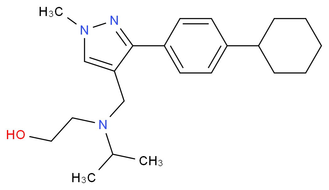 2-[{[3-(4-cyclohexylphenyl)-1-methyl-1H-pyrazol-4-yl]methyl}(isopropyl)amino]ethanol_分子结构_CAS_)