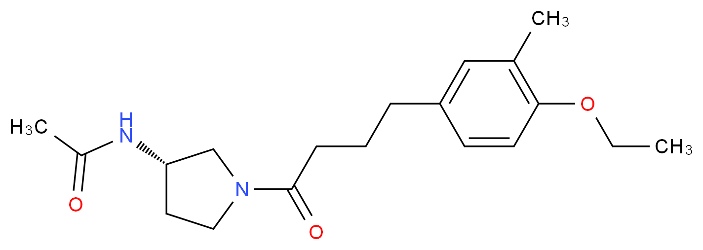 N-{(3S)-1-[4-(4-ethoxy-3-methylphenyl)butanoyl]pyrrolidin-3-yl}acetamide_分子结构_CAS_)
