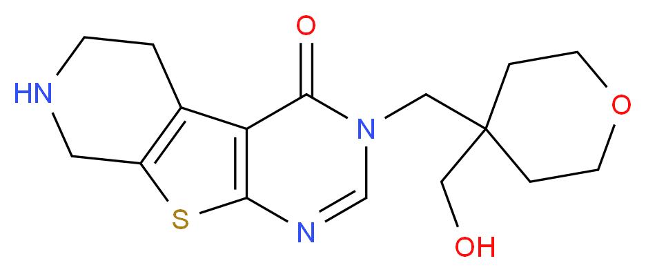 3-{[4-(hydroxymethyl)tetrahydro-2H-pyran-4-yl]methyl}-5,6,7,8-tetrahydropyrido[4',3':4,5]thieno[2,3-d]pyrimidin-4(3H)-one_分子结构_CAS_)