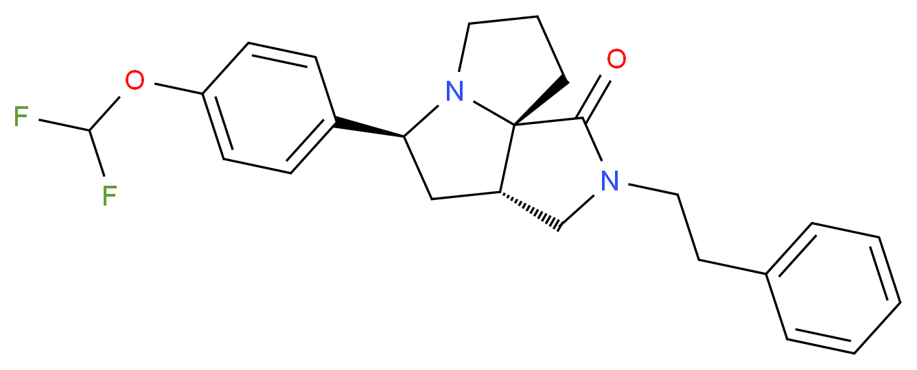 (3aS*,5S*,9aS*)-5-[4-(difluoromethoxy)phenyl]-2-(2-phenylethyl)hexahydro-7H-pyrrolo[3,4-g]pyrrolizin-1(2H)-one_分子结构_CAS_)