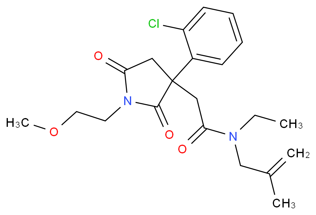 2-[3-(2-chlorophenyl)-1-(2-methoxyethyl)-2,5-dioxo-3-pyrrolidinyl]-N-ethyl-N-(2-methyl-2-propen-1-yl)acetamide_分子结构_CAS_)