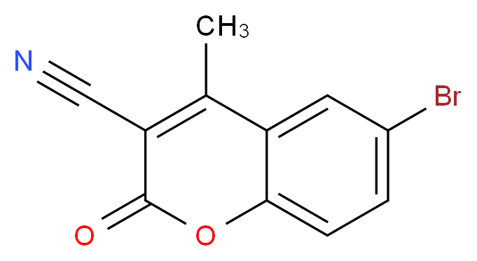 6-溴-3-氰基-4-甲基香豆素_分子结构_CAS_56394-22-0)