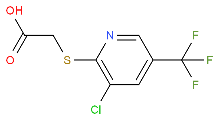 2-{[3-chloro-5-(trifluoromethyl)pyridin-2-yl]sulfanyl}acetic acid_分子结构_CAS_338422-73-4