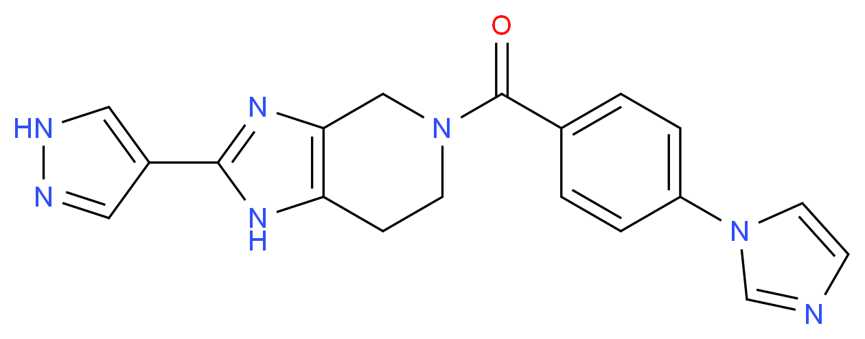 5-[4-(1H-imidazol-1-yl)benzoyl]-2-(1H-pyrazol-4-yl)-4,5,6,7-tetrahydro-1H-imidazo[4,5-c]pyridine_分子结构_CAS_)