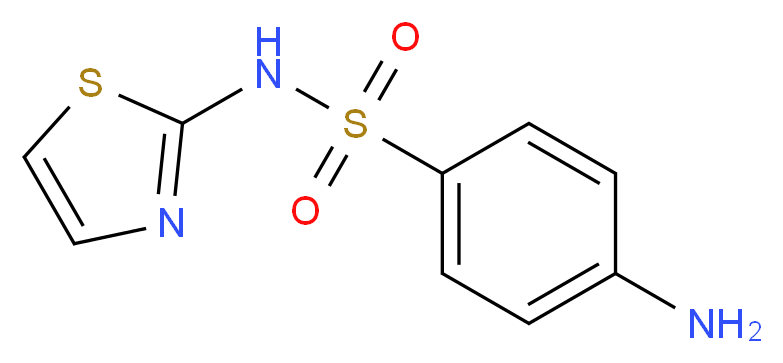 4-amino-N-(1,3-thiazol-2-yl)benzene-1-sulfonamide_分子结构_CAS_72-14-0