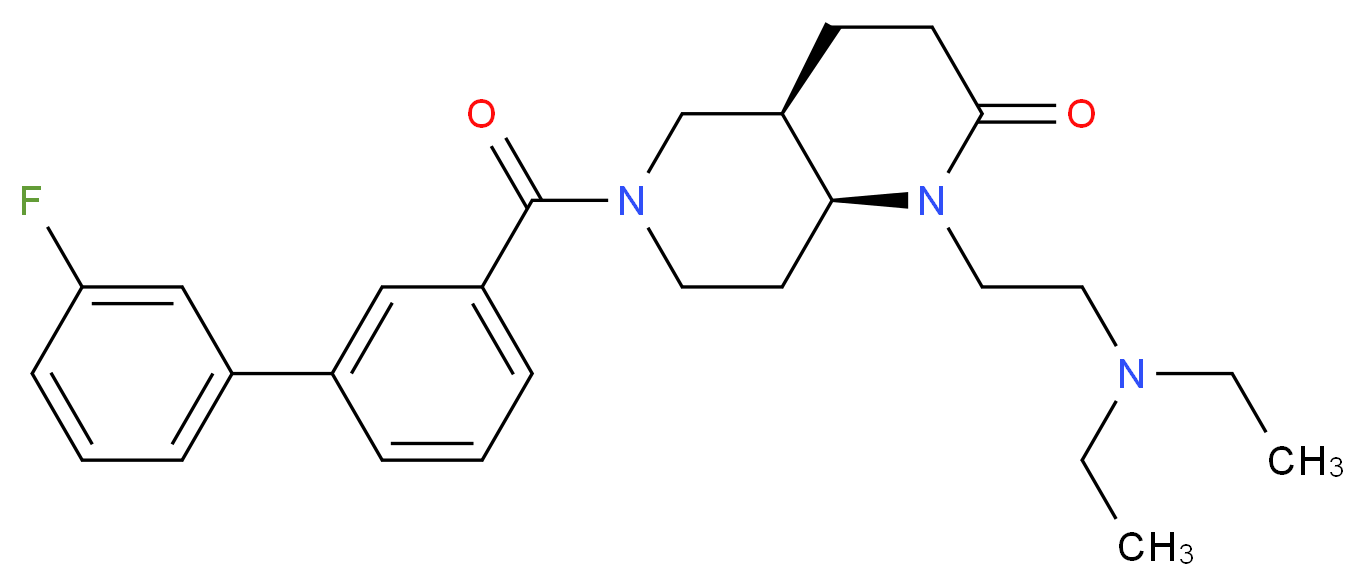 (4aR*,8aS*)-1-[2-(diethylamino)ethyl]-6-[(3'-fluoro-3-biphenylyl)carbonyl]octahydro-1,6-naphthyridin-2(1H)-one_分子结构_CAS_)