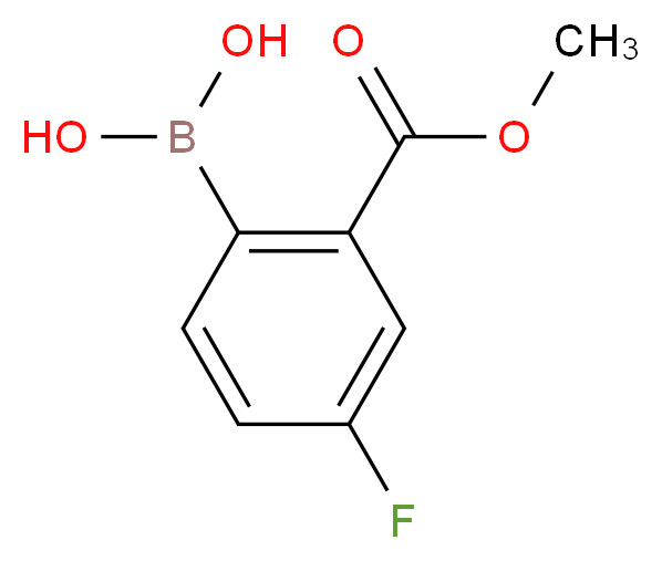 4-FLUORO-2-METHOXYCARBONYLPHENYLBORONIC ACID_分子结构_CAS_871329-81-6)