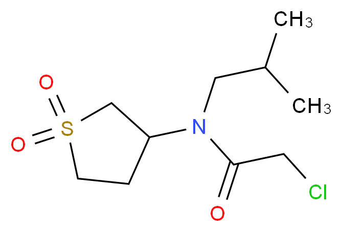 2-Chloro-N-(1,1-dioxo-tetrahydro-1lambda*6*-thiophen-3-yl)-N-isobutyl-acetamide_分子结构_CAS_)