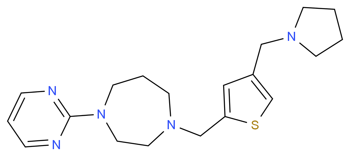 1-pyrimidin-2-yl-4-{[4-(pyrrolidin-1-ylmethyl)-2-thienyl]methyl}-1,4-diazepane_分子结构_CAS_)