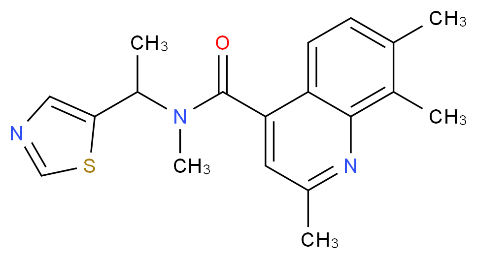 N,2,7,8-tetramethyl-N-[1-(1,3-thiazol-5-yl)ethyl]-4-quinolinecarboxamide_分子结构_CAS_)