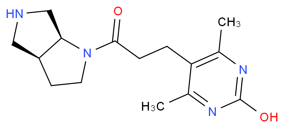 5-{3-[(3aS,6aS)-hexahydropyrrolo[3,4-b]pyrrol-1(2H)-yl]-3-oxopropyl}-4,6-dimethylpyrimidin-2-ol_分子结构_CAS_)