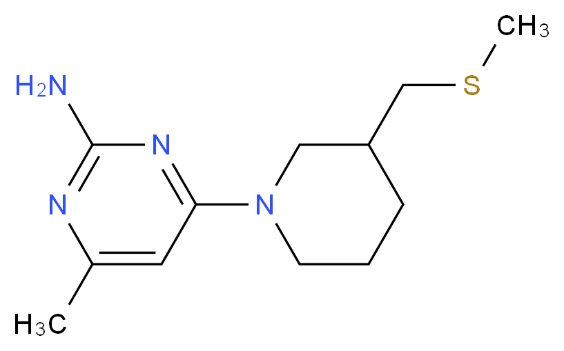 4-methyl-6-{3-[(methylthio)methyl]piperidin-1-yl}pyrimidin-2-amine_分子结构_CAS_)